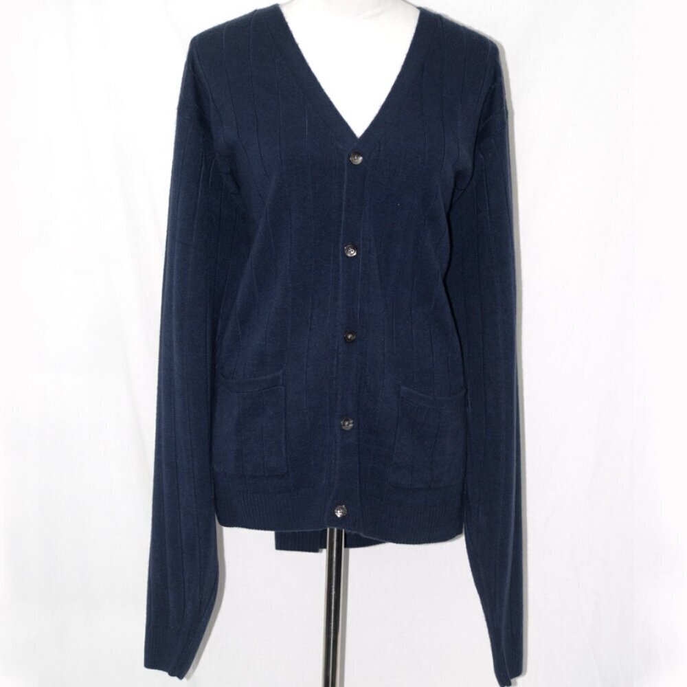 NWT Consensus Womens XXL Blue Sweater Cardigan Button Closure Two Pockets Winter